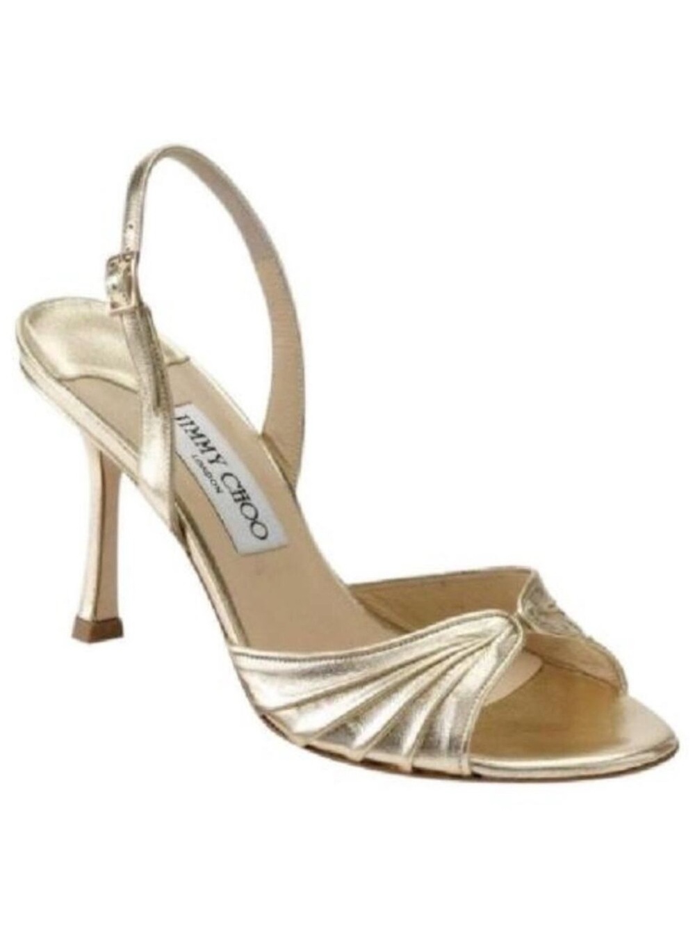 Jimmy Choo Gold King Slingback Sandal Open Toe 35.5